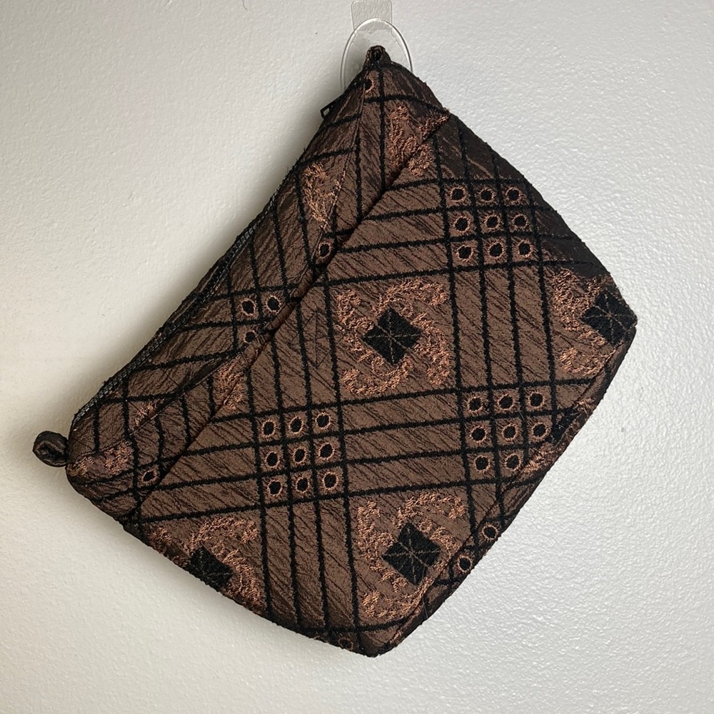 Chico’s Geometric Patterned Clutch Cosmetic Bag Sz L